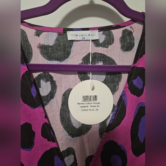 Marley Cotton Purple Leopard Dress, Plus Size 20 - Picture 10 of 11